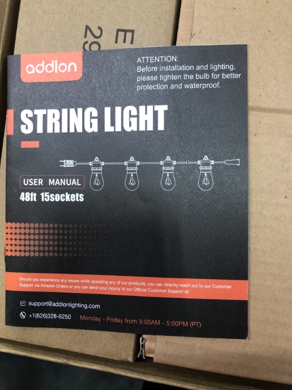 Photo 2 of addlon 96 FT (2x48FT) Outdoor String Lights Commercial Grade Strand 32 Edison Vintage Bulbs 30 Hanging Sockets