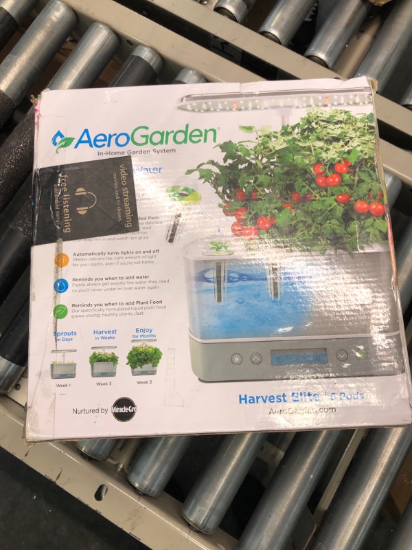 Photo 2 of AeroGarden Harvest Elite with Gourmet Herb Seed Pod Kit - Hydroponic Indoor Garden, Stainless Steel Harvest Elite Stainless Steel