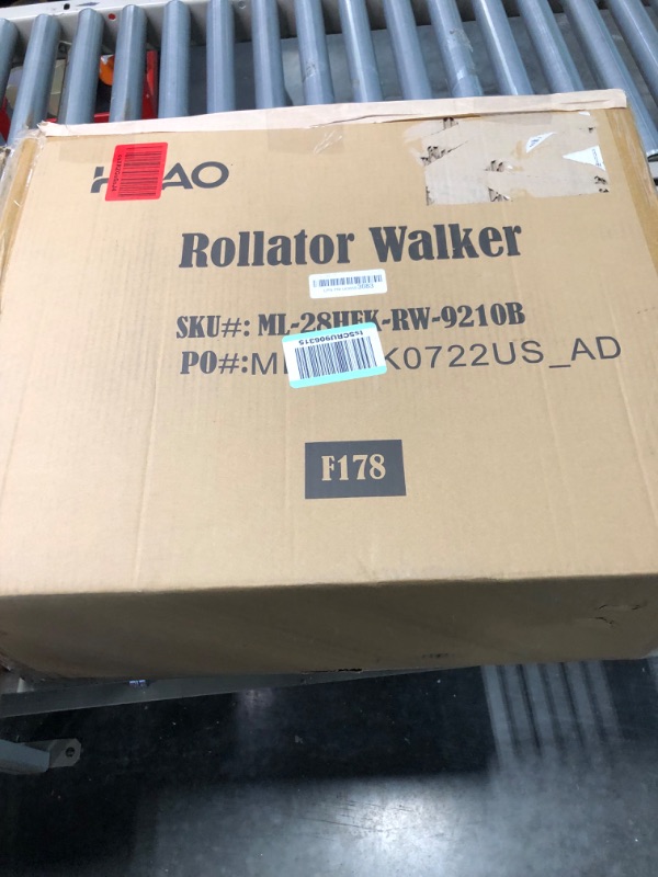 Photo 1 of HEAO Rollator Walker for Seniors,10" Wheels Walker with Cup Holder,Padded Backrest and Compact Folding Design,Lightweight Mobility Walking Aid with Seat,Blue