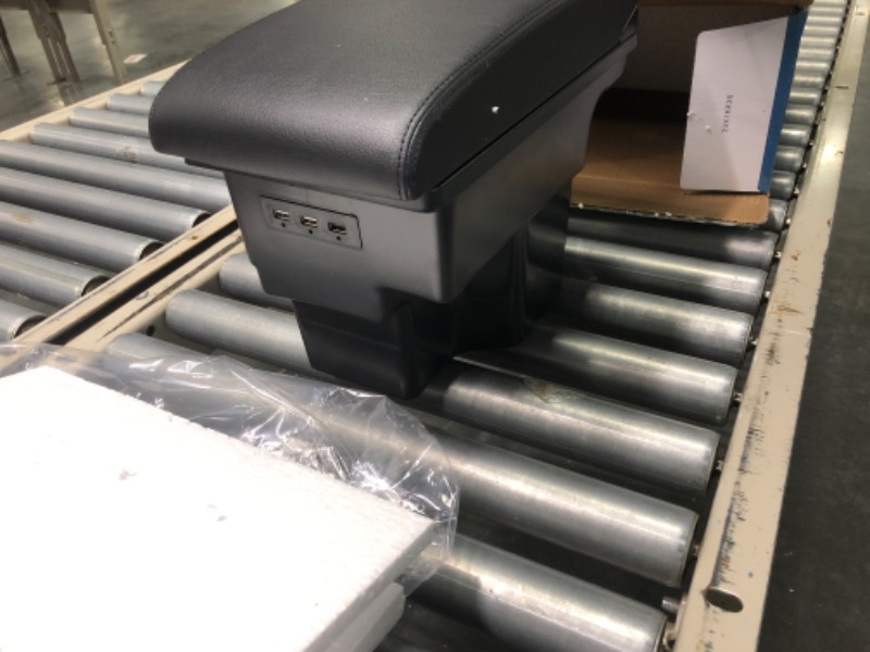 Photo 2 of Flymotor Custom Fit for Car Armrest Box 2018 Kia Soul Storage Center Console Double Layer 3 USB Ports Armrest Organizer Box (All Black)