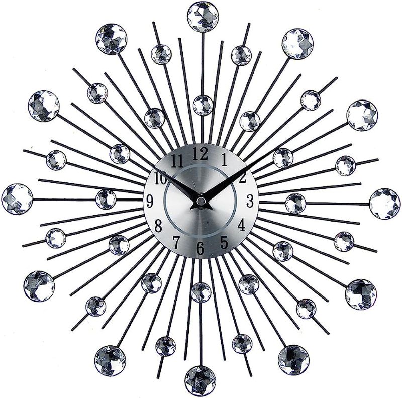 Photo 1 of 
Timelike 3D Crystal Wall Clock - Celebration Decorative Metal Wall Clock, Sparkling Bling Diamond-Studded Silver Wall Clock Wall Decor for Kitchen, Living, Room Bedroom
