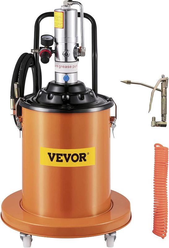 Photo 1 of BestEquip Portable 20L Grease Pump Set Electric 5 Gallon Air Operated Grease Pump with 20FT High Pressure Hydraulic Hose