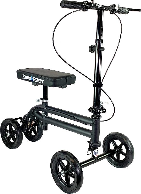 Photo 1 of KneeRover Economy Knee Scooter Steerable Knee Walker Crutch Alternative with DUAL BRAKING SYSTEM in Matte Black
