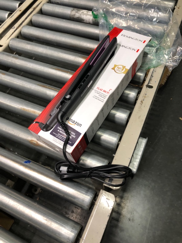Photo 1 of Remington 1 Inch Anti Static Flat Iron with Floating Ceramic Plates and Digital Controls Hair Straightener, Purple, 1 Count, S5502
