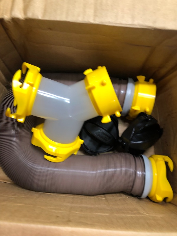 Photo 7 of Camco 39667 Revolution 20' Sewer Hose Kit with Swivel Fittings and Wye Connector - Ready To Use Kit with Fittings, Hoses, and Storage Caps, Great For RVs with Separate Tank Valves 20' Sewer Hose Kit with Wye Standard Packaging