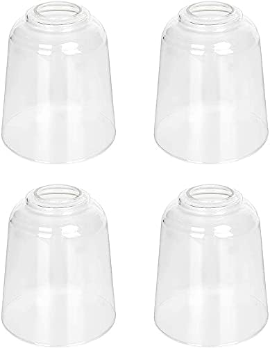 Photo 1 of 4-Pack Clear Glass Shade for Light Replacement, 5.67 inch High, 5 inch Diameter, 1.65 inch Fitter, Glass Lampshade Covers for Chandelier Bath Vanity Wall...
