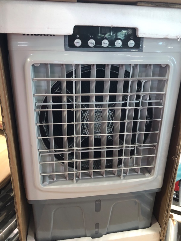 Photo 1 of Evaporative Cooler, VAGKRI 2100CFM Air Cooler, 120°Oscillation Swamp Cooler 24H Timer, 3 Wind Speeds for Outdoor Indoor Use,8 Gallon
