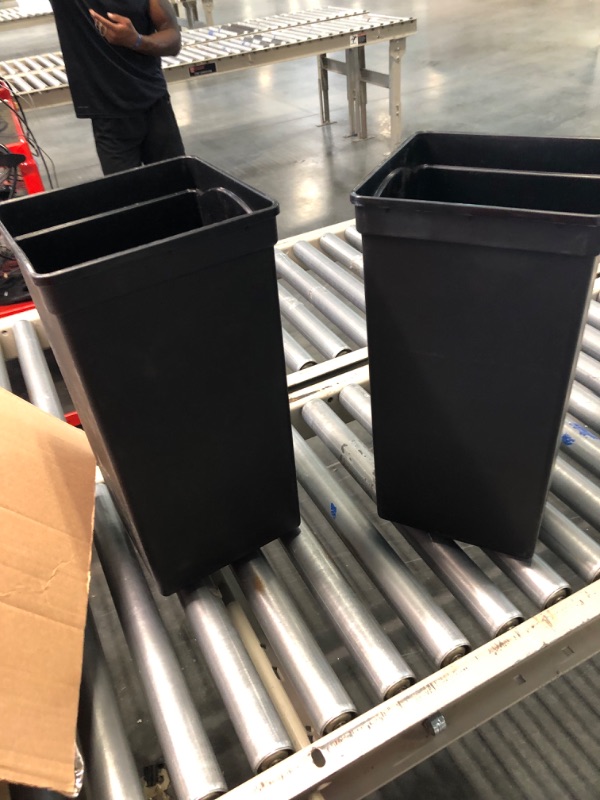 Photo 2 of 2-Pack of 18-Liter (4.7 Gallon) Trash Cans - Heavy Duty Black Plastic Garbage Bins - Scrap Container for Bathroom, Kitchen, Garage - Proper Waste Disposal for Home and Business
