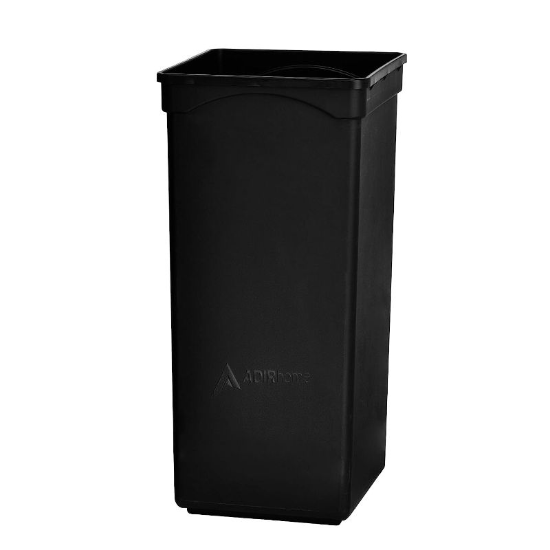 Photo 1 of 2-Pack of 18-Liter (4.7 Gallon) Trash Cans - Heavy Duty Black Plastic Garbage Bins - Scrap Container for Bathroom, Kitchen, Garage - Proper Waste Disposal for Home and Business
