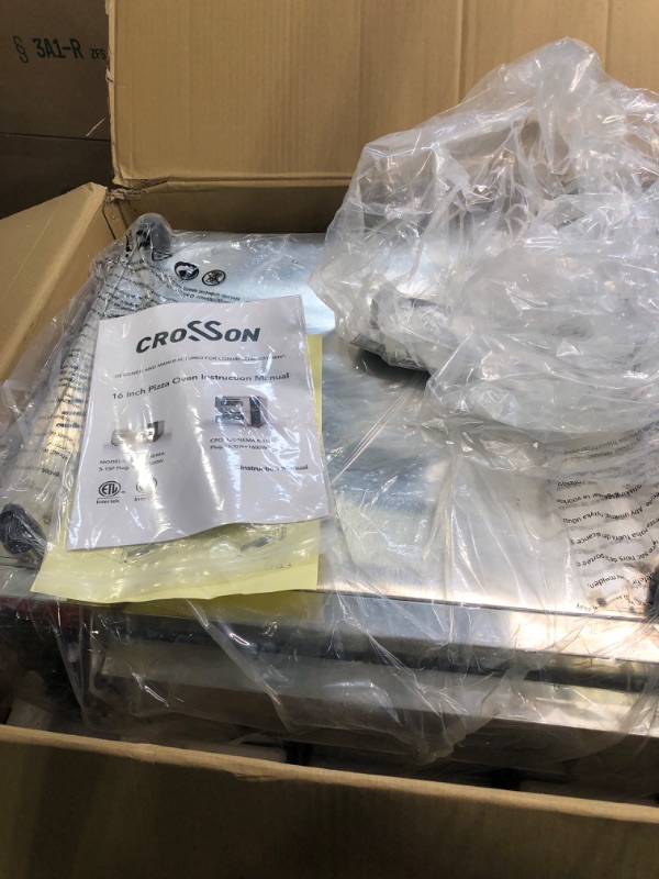 Photo 1 of CROSSON ETL Listed Countertop Electric Indoor Commercial Pizza Oven with Pizza Stone And 60-minitue Timer,Indoor Stainless Steel Commercial Pizza Maker for Restaurant Home Use,120V/1600W(CPO-160)