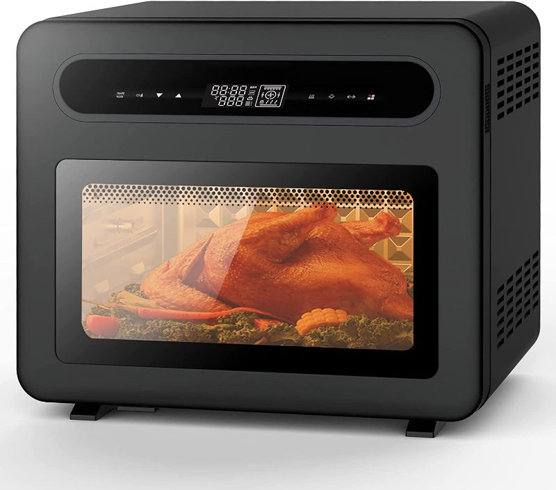 Photo 1 of Geek Chef Large Air Fryer Toaster Oven, 26QT Steam Countertop Oven, Fit 12" Pizza, 6 Slices Toast, Extra Large Capacity, Rotisserie and Dehydrator, Pizza, 6 Accessories Include