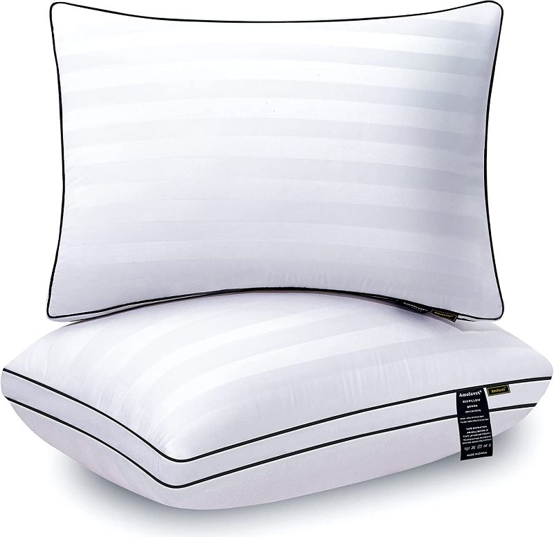 Photo 1 of Amolavet Hotel Sleeping Pillows Queen Size Set of 2-Bed Pillows for Sleeping 2 Pack-Back or Stomach and Side Sleeper Pillow