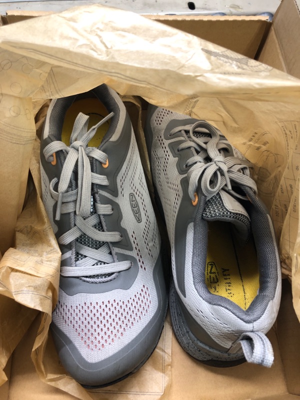 Photo 2 of KEEN Utility Women's Sparta 2 Low Height Alloy Toe ESD Industrial Work Shoes, Drizzle/Papaya, 9.5 Wide