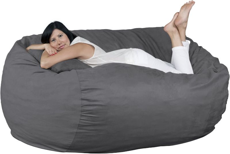 Photo 1 of Bean Bag Chair, Premium Foam Filled, Protective Liner Plus Removable Machine Wash Grey Cover