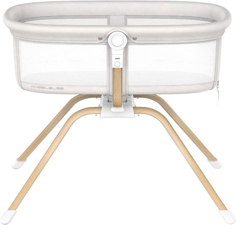 Photo 1 of ANGELBLISS 3 in 1 Rocking Bassinet & Baby Bassinet Bedside Crib, One-Second Convert Travel Portable Bassinet Newborn Baby (White)