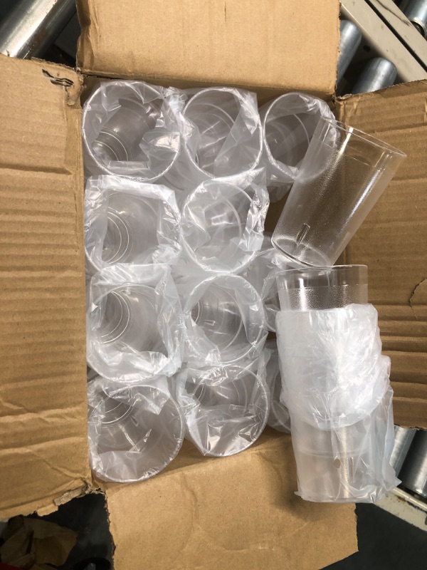 Photo 2 of 48 Pack Restaurant Grade 8oz Clear Plastic Cup Break Resistant Drinking Glasses Are Reusable, Stackable and Shatterproof Drink Tumblers for Cafe Party and Catering Supplies