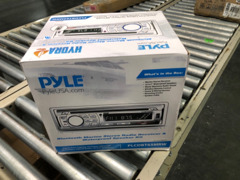Photo 4 of Pyle Marine Stereo Receiver Speaker Kit - In-Dash LCD Digital Console Built-in Bluetooth & Microphone 6.5” Waterproof Speakers (2) w/ MP3/USB/SD/AUX/FM Radio Reader & Remote Control - Pyle PLCDBT65MRW Marine Receiver Speaker Kit
