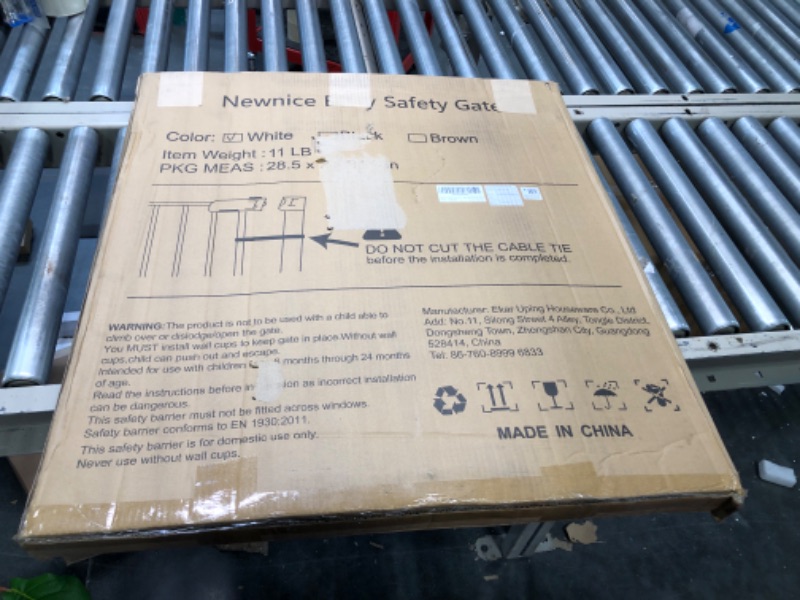 Photo 1 of Newnice 40.6" -29.7" Auto Close Baby Gate with Small Cat Door, Easy Walk Thru & Durable Dog Pet Gates for Stairs, Doorway, House, Pressure Mounted Safety Child Gate Includes 4 Wall Cups 29.7-40.6" with Cat Door