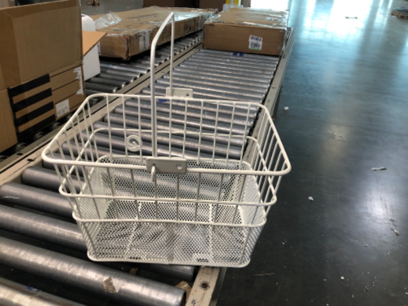 Photo 1 of Bicycles Detachable Steel Half-Mesh Apollo Bike Basket with Built-in Handles, Weather-Resistant Steel and Integrated Hooks for Easy Assembly to Front Handlebar Eggshell
Basket only, missing any little additional pieces 