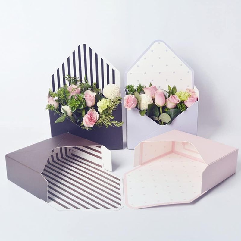 Photo 1 of BBJ WRAPS Florist Bouquet Packaging Gift Box Envelop Paper Boxes 5 Counts 7.9x2.8x5.7 Inch (Assorted 5 Patterns)
