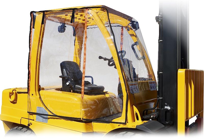 Photo 1 of Atrium by Eevelle Universal Clear Forklift Cab Enclosure Cover, Windshield & Rain Canopy Cover, Heavy Duty, Waterproof Vinyl for UV Protection, OSHA...
