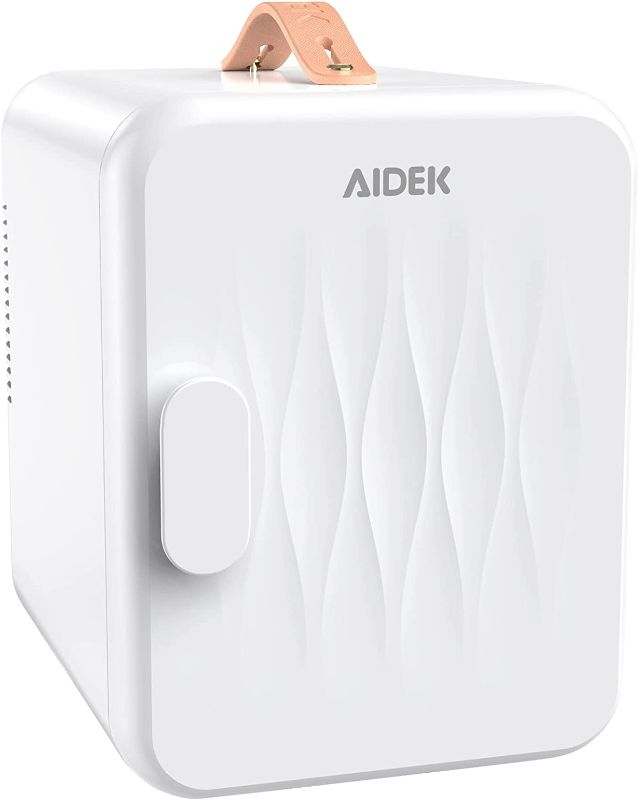 Photo 1 of Aidek Cosmetic Makeup Mini Fridge for Skin Care, 4L Portable Beauty Fridges DIY Shelves for Bedroom, Dorm, Office, Small Refrigerator, AC/DC12v Car Cooler for Desktop and Travel (Frost White)
