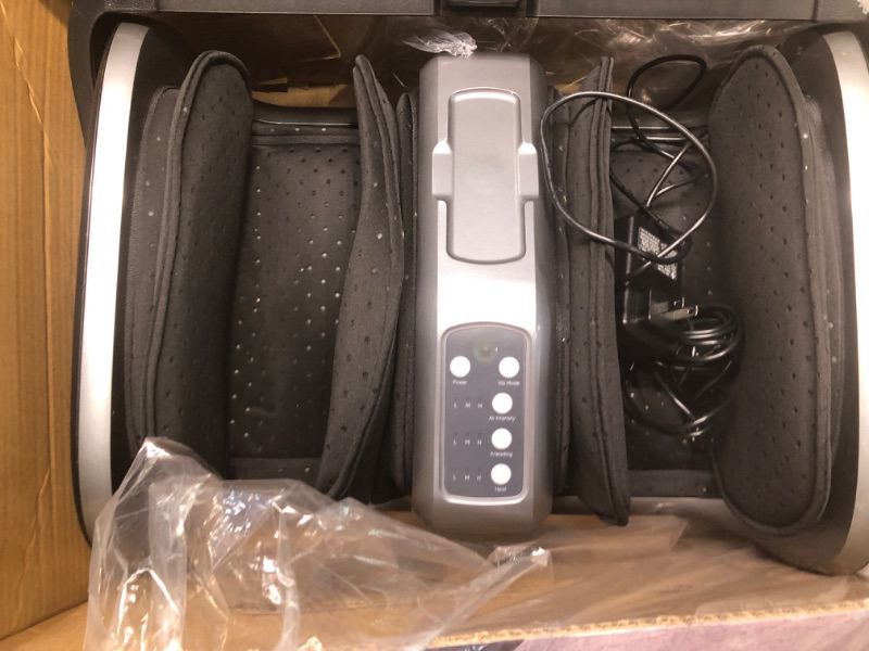 Photo 1 of bonoch Shiatsu Foot Massager Machine with Heat, Foot and Calf Massager with Remote, 3 Intensity Heat Therapy Kneading Air Compression, Foot Massager for Plantar Fasciitis Neuropathy Blood Circulation Gray