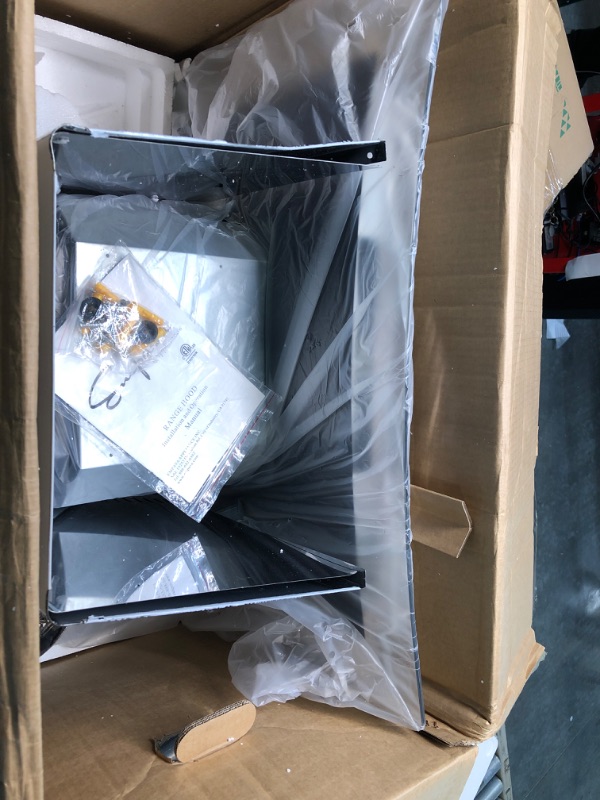 Photo 1 of Empava 30" Wall Mount Range Hood Ducted Exhaust Kitchen Vent-Tempered Glass-Soft Touch Controls-3 Speed Fan-Permanent Filter LEDs Light in Stainless Steel
