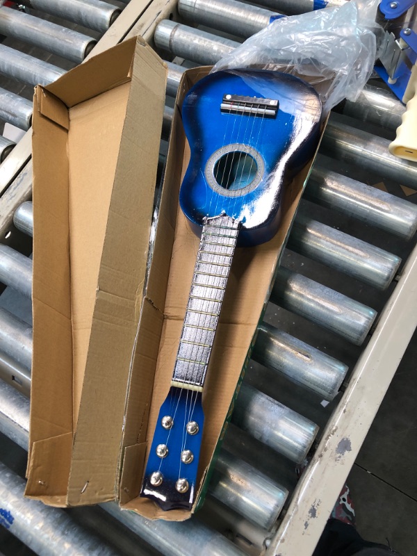 Photo 1 of Kids Guitar Toy 21 Inch Kids Wooden Guitar 6 Strings Ukulele Guitar for Kids Musical Instruments Toys for 3 4 5 Year Old Boys Girls Birthday Gifts (Blue) Navy