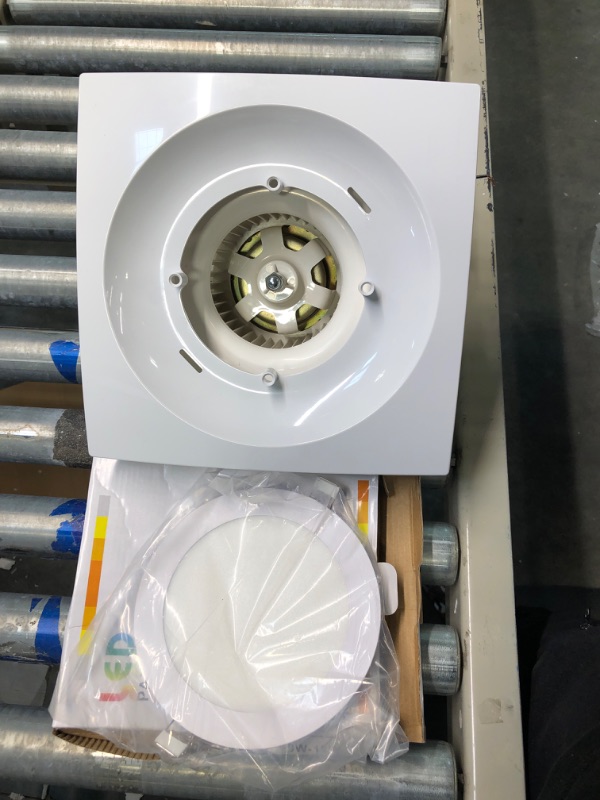 Photo 3 of Bathroom Exhaust Fan with LED Light, Bathroom Fan with Light, Shower Ceiling Ventilation, Ultra Quiet Bathroom Fan 1.0 Sones 110 Cfm, White Ventilation Fan For Bathroom/Shower/Restroom/Office With Round Light