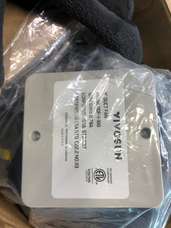 Photo 1 of VIVOSUN AeroZesh S4 Inline Duct Fan, Quiet 4’’ 208 CFM Ventilation Exhaust Fan w/EC Motor and GrowHub E42 Temperature Humidity WiFi-Controller - for Heating Cooling Booster, Grow Tents, Hydroponics S4-4''