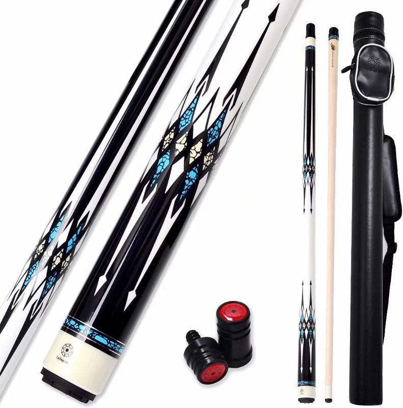 Photo 1 of Collapsar CXL Pool Cue with 1X1 Hard Case,Low Deflection Shaft 13mm Black Tip Billiard Ques Sticks,58" 2-Pieces 19-21 oz Professional Pool Stick Set