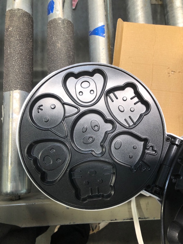 Photo 2 of Animal Mini Waffle Maker- Make 7 Different Shaped Pancakes for Easter Morning- Includes a Cat Dog Reindeer & More- Electric Nonstick Waffler Iron, Pan Cake Cooker Makes Fun Breakfast, Gift for Kids Animals