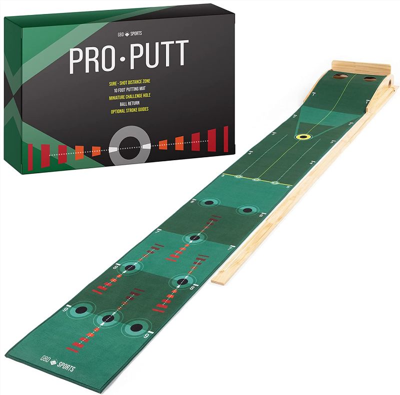 Photo 1 of 
PRO PUTT 10 Foot Indoor Putting Green with Ball Return by GBD Sports - Golf Gifts for Fathers Day/Golf Gifts for Dads - Putting Matt for Indoors - Golf...