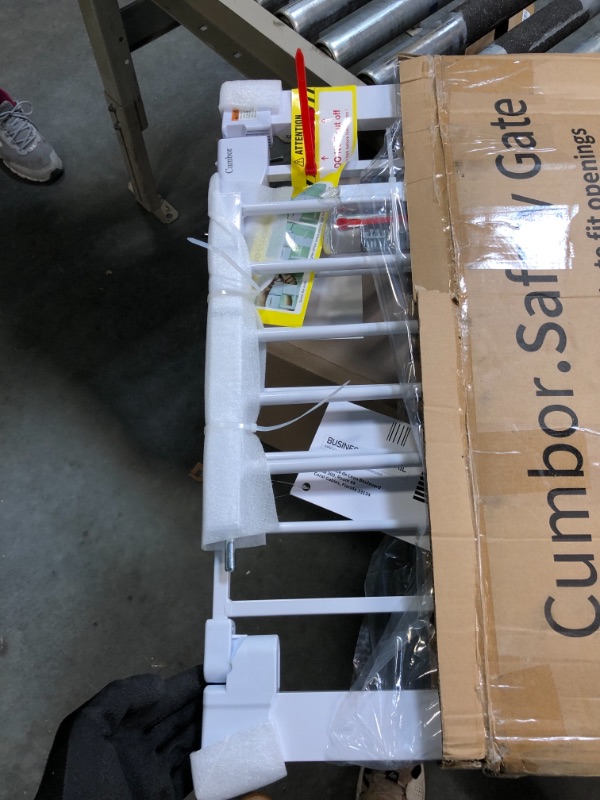 Photo 1 of Mom's Choice Awards Winner-Cumbor 29.7-46" Auto Close Baby Gate for Stairs, Easy Install Pressure/Hardware Mounted Dog Gates for The House Indoor, Easy Walk Thru Wide Safety Pet Gates for Dogs, White