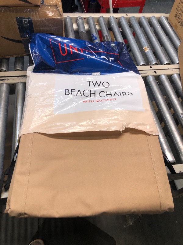 Photo 2 of Beach Chairs for Adults with Back Support (Set of 2) Folding Lightweight Travel Essentials - Camping Chairs, Backpack Lounge Lawn Chairs for Outdoor Camping Gear and Sun Tanning - Beige