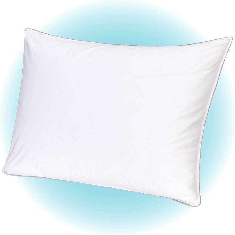 Photo 1 of Down Alternative Pillow, Standard Pillow, Pillows for Sleeping, Queen Pillows, Bed Pillows, Side Sleeper Pillow, Cooling Pillow, Hotel Pillow, Neck Pillow, Travel Pillow (Standard Firm)