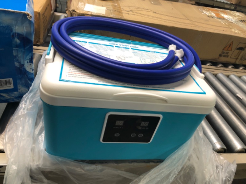 Photo 2 of Cold Therapy Machine — Cryotherapy Freeze Kit System — for Post-Surgery Care, ACL, MCL, Swelling, Sprains, and Other Injuries — Wearable, Adjustable Knee Pad — Cooler Pump with Digital Timer