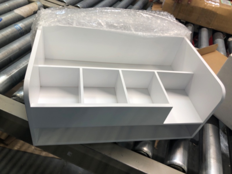 Photo 1 of MissionMax White Pine Wood Desk Organizer with File Organizer for Office Supplies Storage & Desk Accessories. Perfect Office Decor combo for Desk Organization, Office Desks, Home Office and more