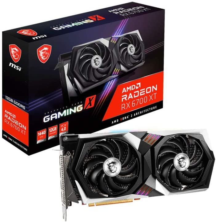 Photo 1 of MSI Gaming Radeon RX 6700 XT 192-bit 12GB GDDR6 DP/HDMI Dual Torx 4.0 Fans FreeSync DirectX 12 VR Ready RGB Graphics Card (RX 6700 XT Gaming X 12G)