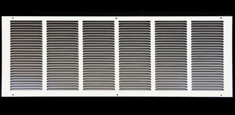 Photo 1 of 26" x 6" Return Air Grille - Sidewall and Ceiling - HVAC Vent Duct Cover Diffuser - [White] [Outer Dimensions: 27.75w X 7.75"h]