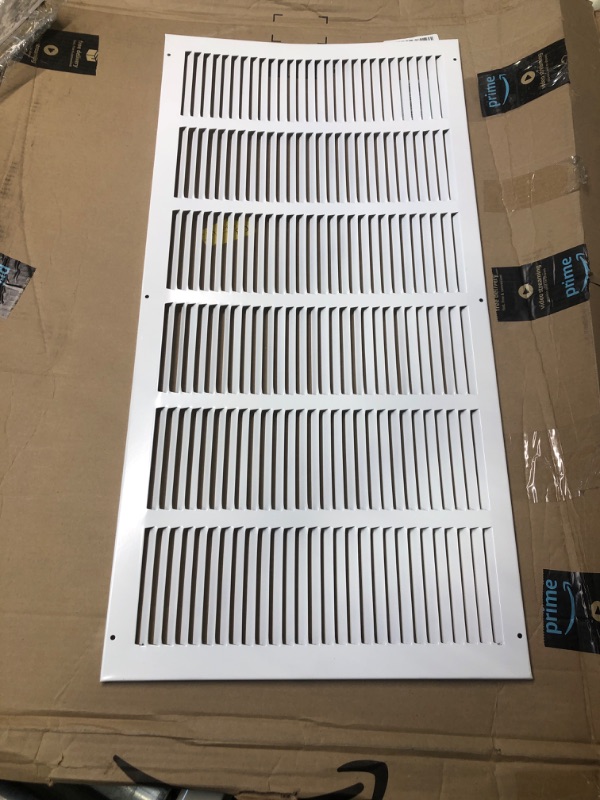 Photo 2 of 26" x 6" Return Air Grille - Sidewall and Ceiling - HVAC Vent Duct Cover Diffuser - [White] [Outer Dimensions: 27.75w X 7.75"h]