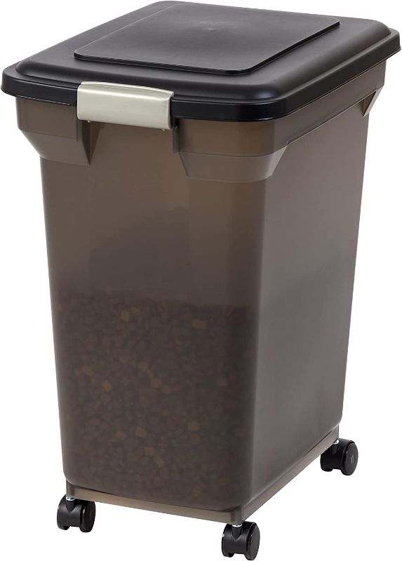 Photo 1 of 

IRIS USA 42 Lbs / 55 Qt WeatherPro Airtight Pet Food Storage Container with Attachable Casters, For Dog Cat Bird and Other Pet Food Storage Bin, Keep Pests