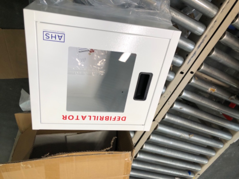 Photo 1 of AHS AMERICAN HOSPITAL SUPPLY AED Cabinet Alarmed | Fits Heartsine/Phillips/Defibtech Automated External Defibrillators Small