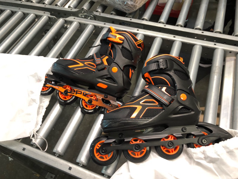 Photo 3 of 2PM SPORTS Torinx Orange/Red/Green Black Boys Adjustable Inline Skates, Fun Roller Blades for Kids, Beginner Roller Skates for Girls, Men and Ladies 
--- Size 4Y --- 