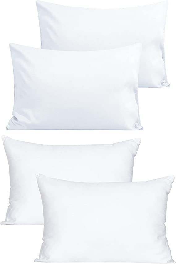 Photo 1 of FLXXIE Toddler Cotton Down Alternative Toddler Pillows (13x18) and White Microfiber Soft Toddler Pillowcases (14x20)
--- Open Box --- 