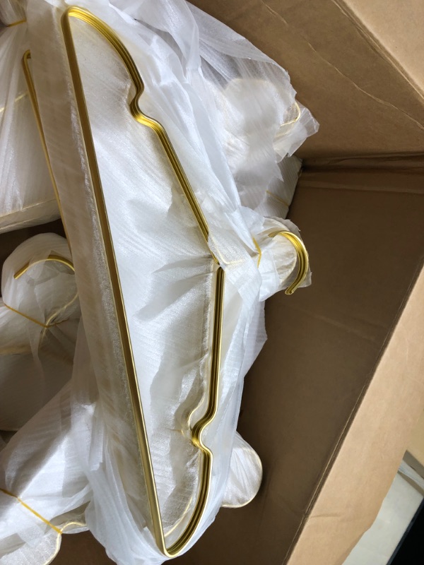 Photo 4 of Amber Home Premium Matte Gold Aluminum Coat Hangers 30 Pack, 16.5” Extra Smooth & Durable Metal Shirt Dress Hanger, Light & Sturdy Metal Rack for Jacket Trouser Pant Slack