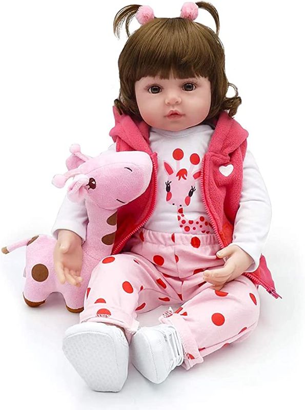 Photo 1 of CHAREX Reborn Baby Dolls Toddler - Realisitc Reborn Girl 18 inch Doll Weighted Lifelike with Soft Silicone Body Gift Set for Children Age 3+
