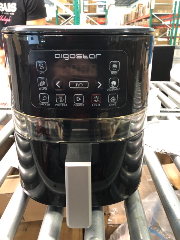Photo 3 of 4.2 Quart Air Fryer, Aigostar 1500W Digital Air Fryer with Viewing Window, 7 One-Touch Presets & Auto Shutoff, Adjustable Temperature Control, Nonstick Basket Oilless Hot Airfryer Small Air Fryer 4 QT - Seeing Window