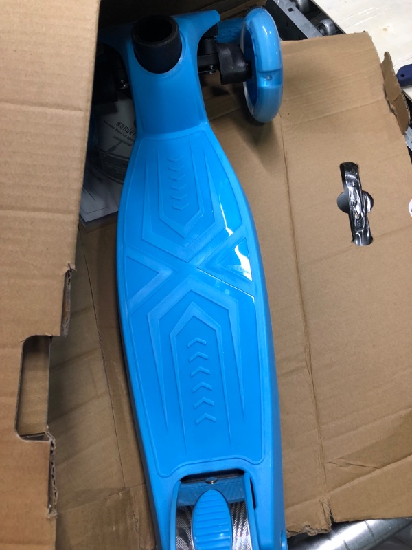 Photo 1 of Kick Scooter Kids Scooter 3 Wheel Scooter, 4 Height Adjustable Pu Wheels Extra Wide Deck Best Gifts for Kids, Boys Girls (Lake Blue)
